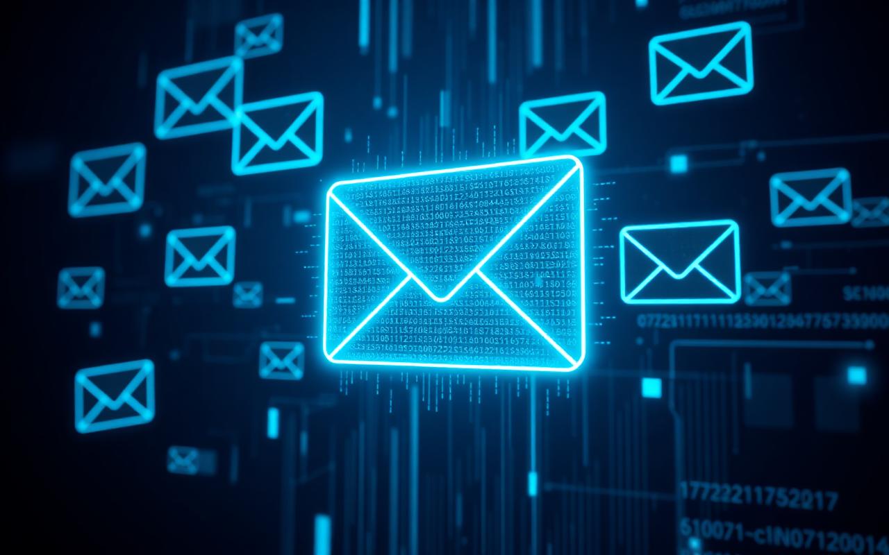 Email security concept showing protected messages and blocked spoofing attempts