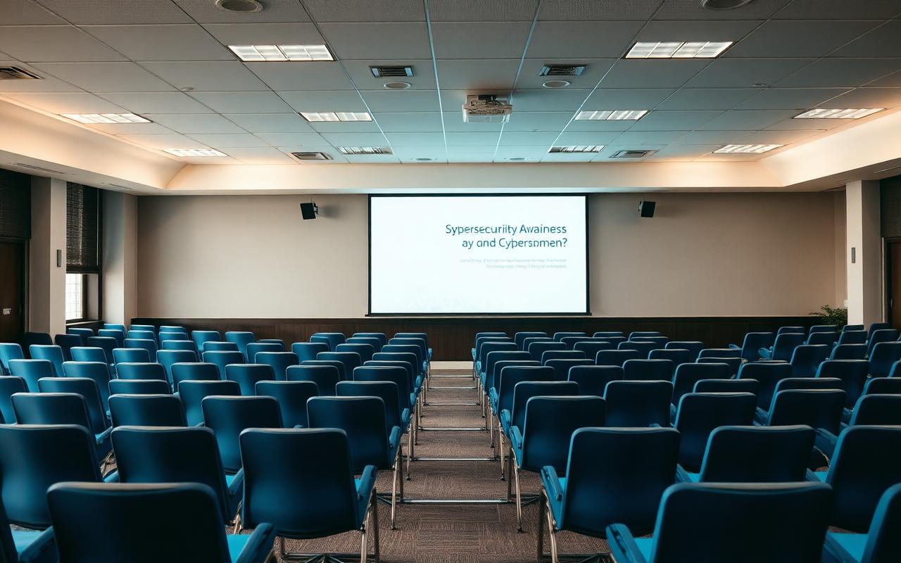 Employees attending a security awareness training session